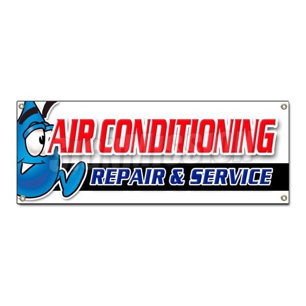 AC REPAIR & SERVICE BANNER SIGN hvac air conditioning estimates finance